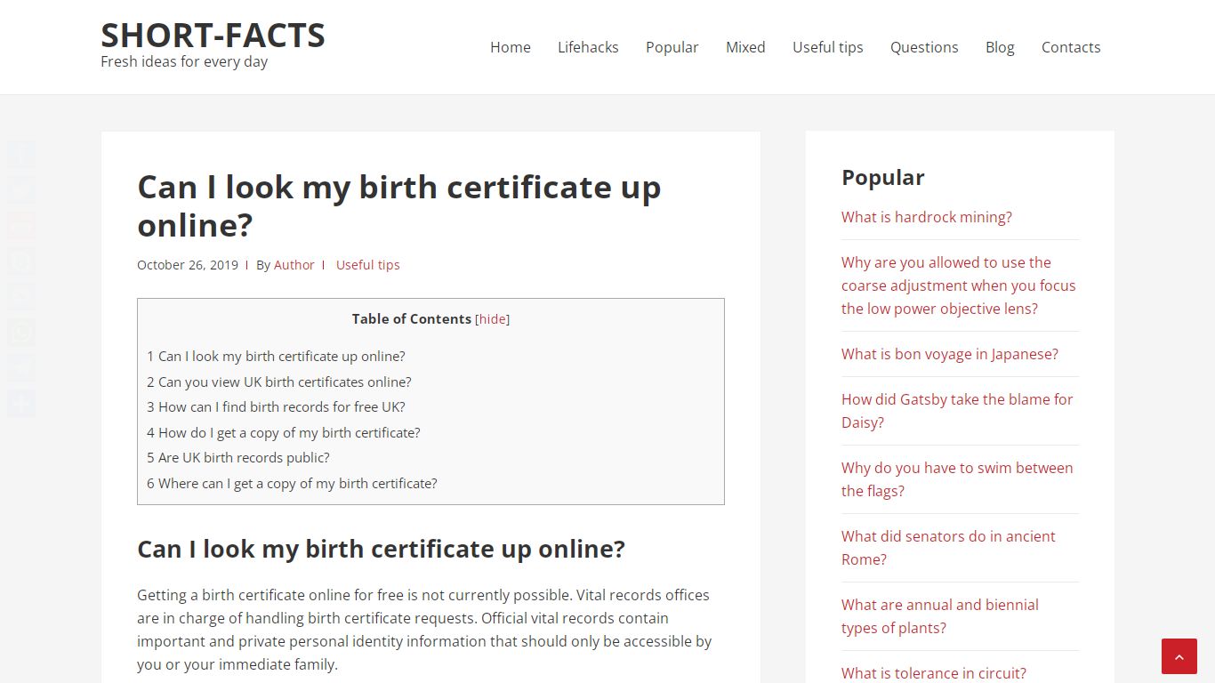 Can I look my birth certificate up online? – Short-Facts